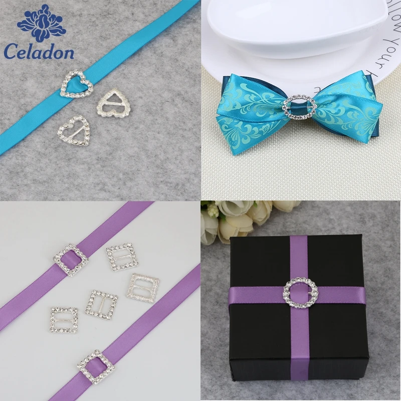 

6pcs/lot Variety rhinestone Buckles invitation card Wedding Ribbon Slider, DIY Hair Accessories