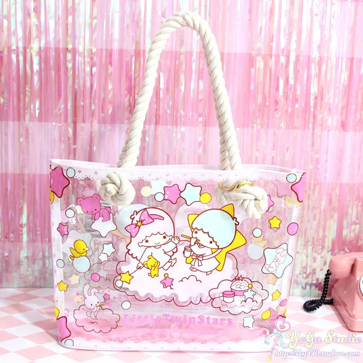 Cartoon Cute Little Twin Stars Handbag Women Girls Gemini Transparent Pvc Pink Shoulder Bag Jelly Shopping Bag Beach Totes Bag
Cartoon Cute Little Twin Stars Handbag Women Girls Gemini Transparent Pvc Pink Shoulder Bag Jelly Shopping Bag Beach Totes Bag
