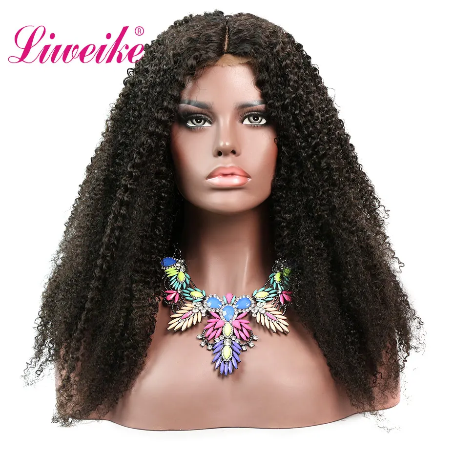 Liweike кудрявые 1*4 кружевные передние Remy человеческие волосы бразильские 300%
