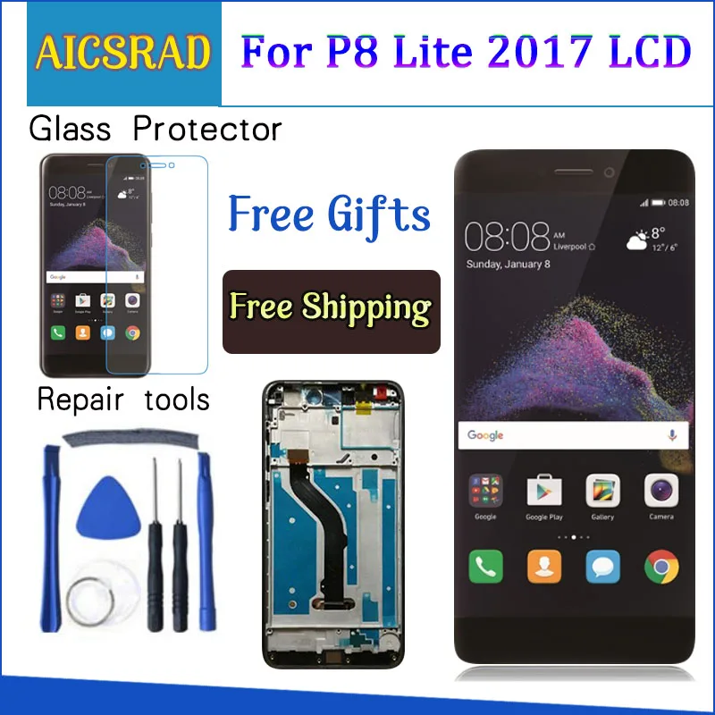 For Huawei P8 Lite 2017 LCD display Touch Screen Digitizer Assembly Replacement For Huawei P8 Lite 2017 Mobile Phone With Frame
For Huawei P8 Lite 2017 LCD display Touch Screen Digitizer Assembly Replacement For Huawei P8 Lite 2017 Mobile Phone With Frame