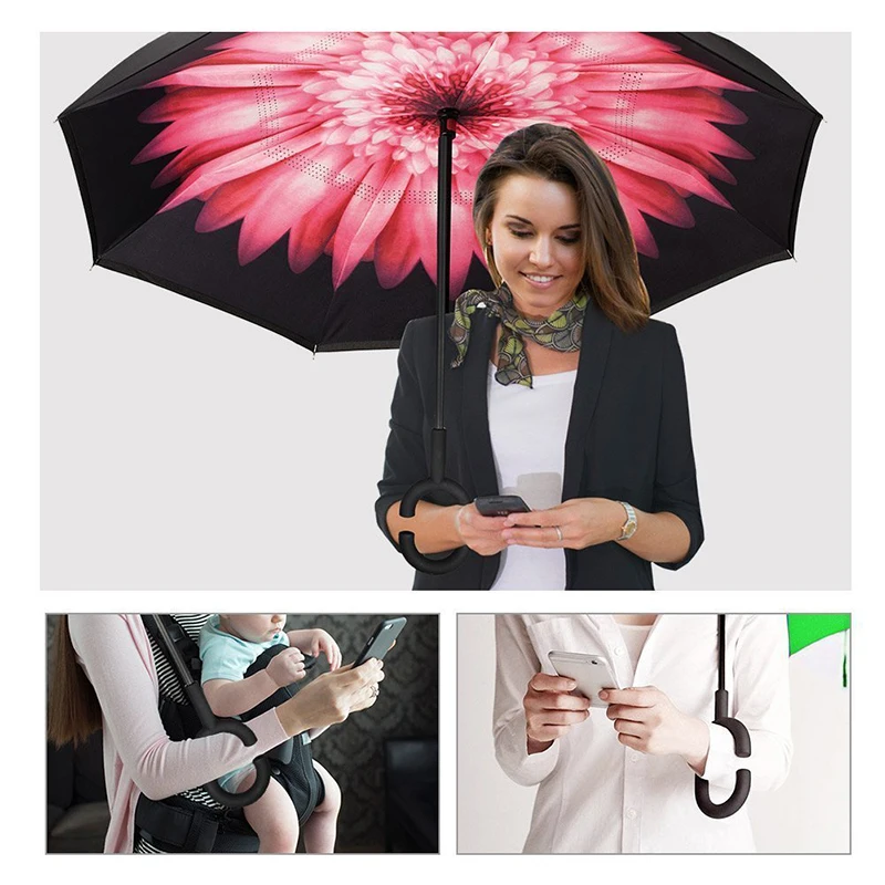 Dropshipping Windproof Reverse Folding Double Layer Inverted Umbrella Self Stand Umbrella Rain Women High Quality Tool 2018 New
Dropshipping Windproof Reverse Folding Double Layer Inverted Umbrella Self Stand Umbrella Rain Women High Quality Tool 2018 New