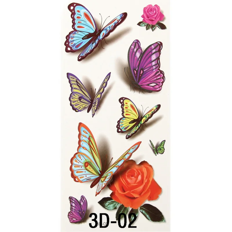 New Hot 3D DIY Body Art Painting Tattoo Stickers Glitter Beautiful Butterflies Temporary Flash Disposable Tattoos | Красота и