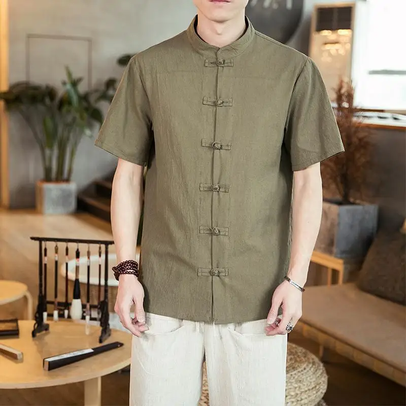 M-5XL Plus Size Mandarin Collar Shirt For Men Streetwear Short Sleeve Plain Color Vintage Male Linen Shirt Men Clothing
M-5XL Plus Size Mandarin Collar Shirt For Men Streetwear Short Sleeve Plain Color Vintage Male Linen Shirt Men Clothing