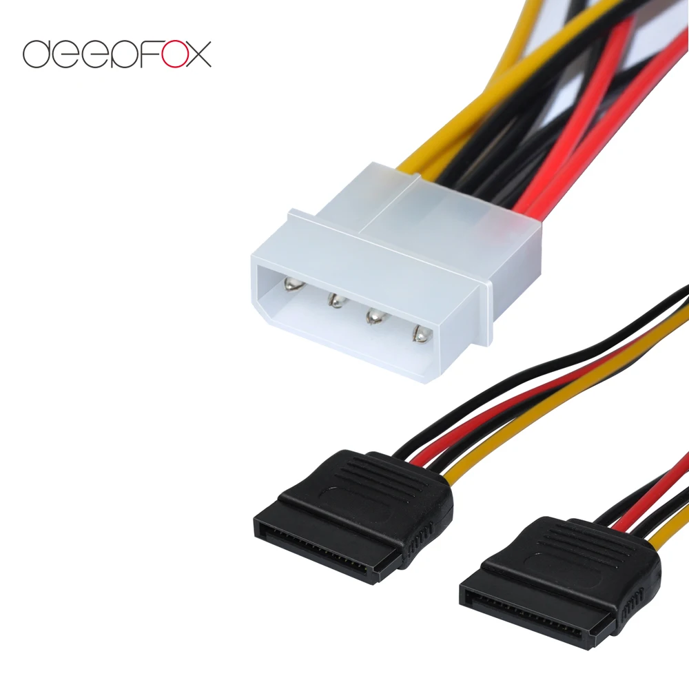 Кабель питания DeepFox SATA сплиттер Molex 4-контактный серийный ATA 15-контактный x 2