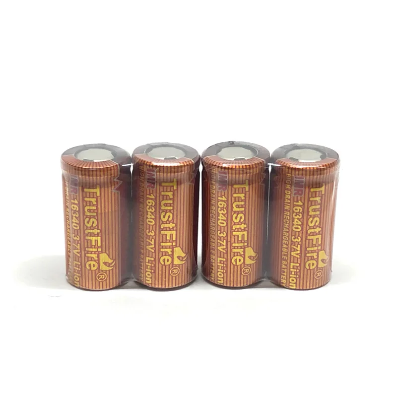 4pcs/lot TrustFire IMR 16340 3.7V 650mAh real capacity 20A Rechargeable Battery Lithium Batteries For E-cigarettes Flashlights
4pcs/lot TrustFire IMR 16340 3.7V 650mAh real capacity 20A Rechargeable Battery Lithium Batteries For E-cigarettes Flashlights
