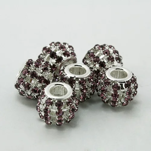 100pcs/lot Light Purple 10x12mm Round Ball Silver Plated with Rhinestone Beads fit European Bracelet
100pcs/lot Light Purple 10x12mm Round Ball Silver Plated with Rhinestone Beads fit European Bracelet