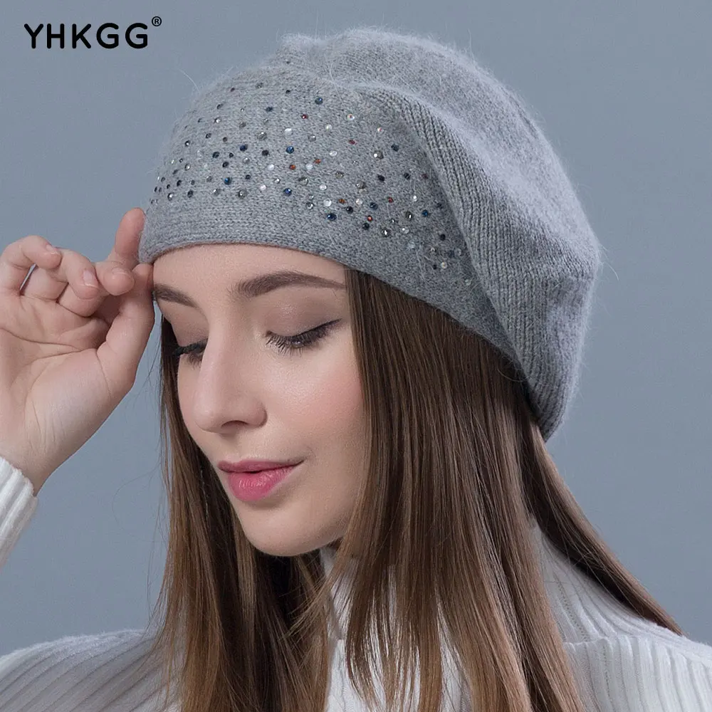 Yhkgg Леди Берет Hat для зимние вязаные шапки хлопок с подкладкой 2018 Бренд Новое