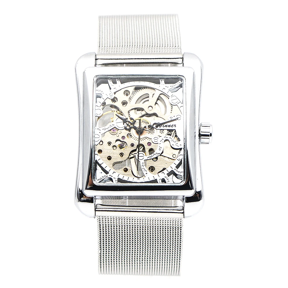 Retro Mens Hand Wind Mechanical Watch Women Wristwatches Skeleton Rectangle Watches Stainless Steel Band Luxury Timepiece
Retro Mens Hand Wind Mechanical Watch Women Wristwatches Skeleton Rectangle Watches Stainless Steel Band Luxury Timepiece
