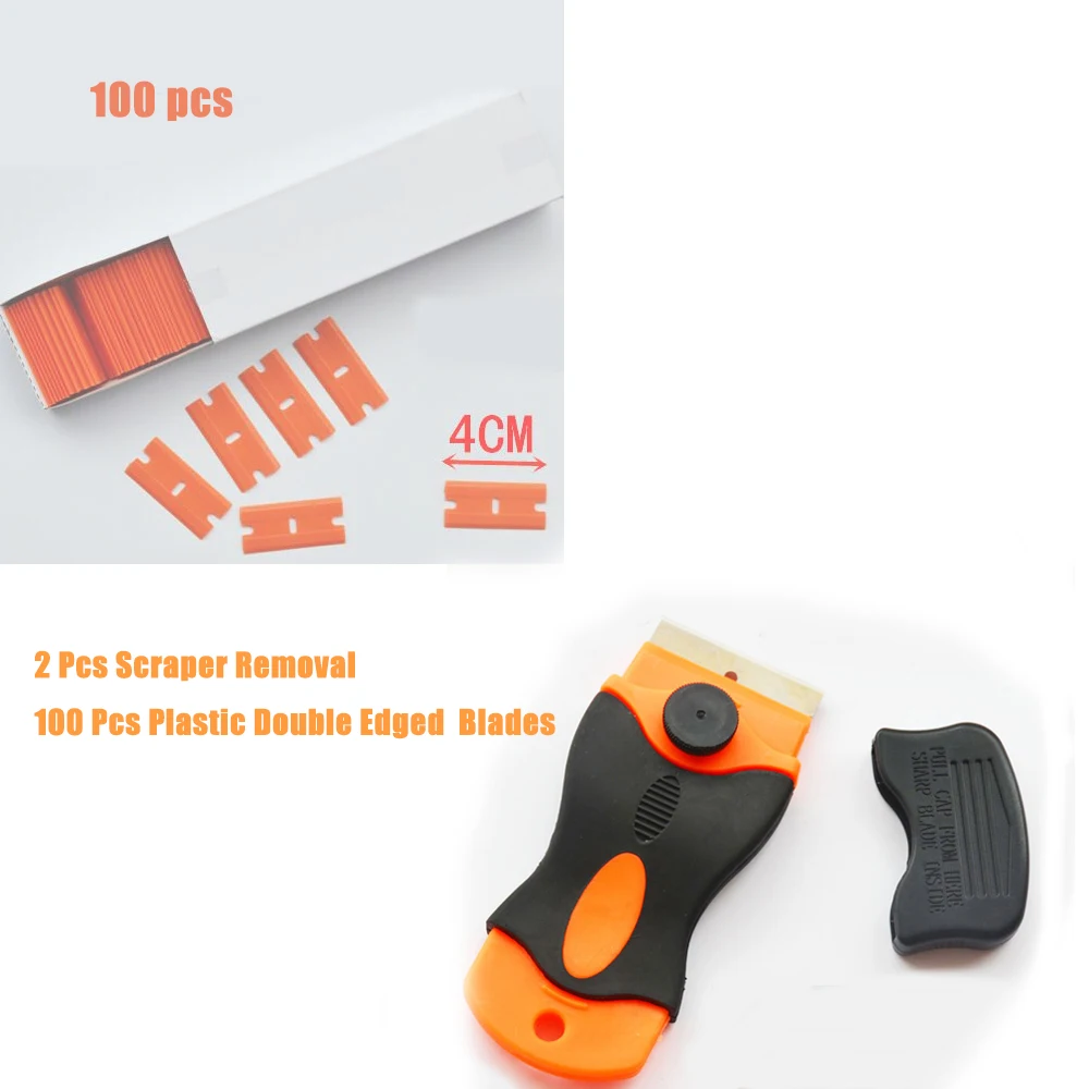 Car Wrap Vinyl Tools Kit DIY Window maintenance tools 100 Pcs Plastic Double Edged Razor Blades & 2 Pc Scraper Removal
Car Wrap Vinyl Tools Kit DIY Window maintenance tools 100 Pcs Plastic Double Edged Razor Blades & 2 Pc Scraper Removal