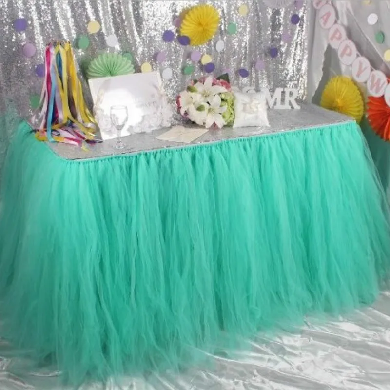 91.5*80 cm a yard Customized Color Tulle Table Skirt for Wedding Decoration Tulle Tutu Table Skirt Wedding Favors Home textile
91.5*80 cm a yard Customized Color Tulle Table Skirt for Wedding Decoration Tulle Tutu Table Skirt Wedding Favors Home textile