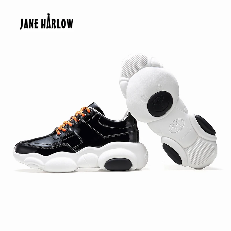 JANE HARLOW/Новинка модная обувь женские кроссовки на массивном каблуке удобная