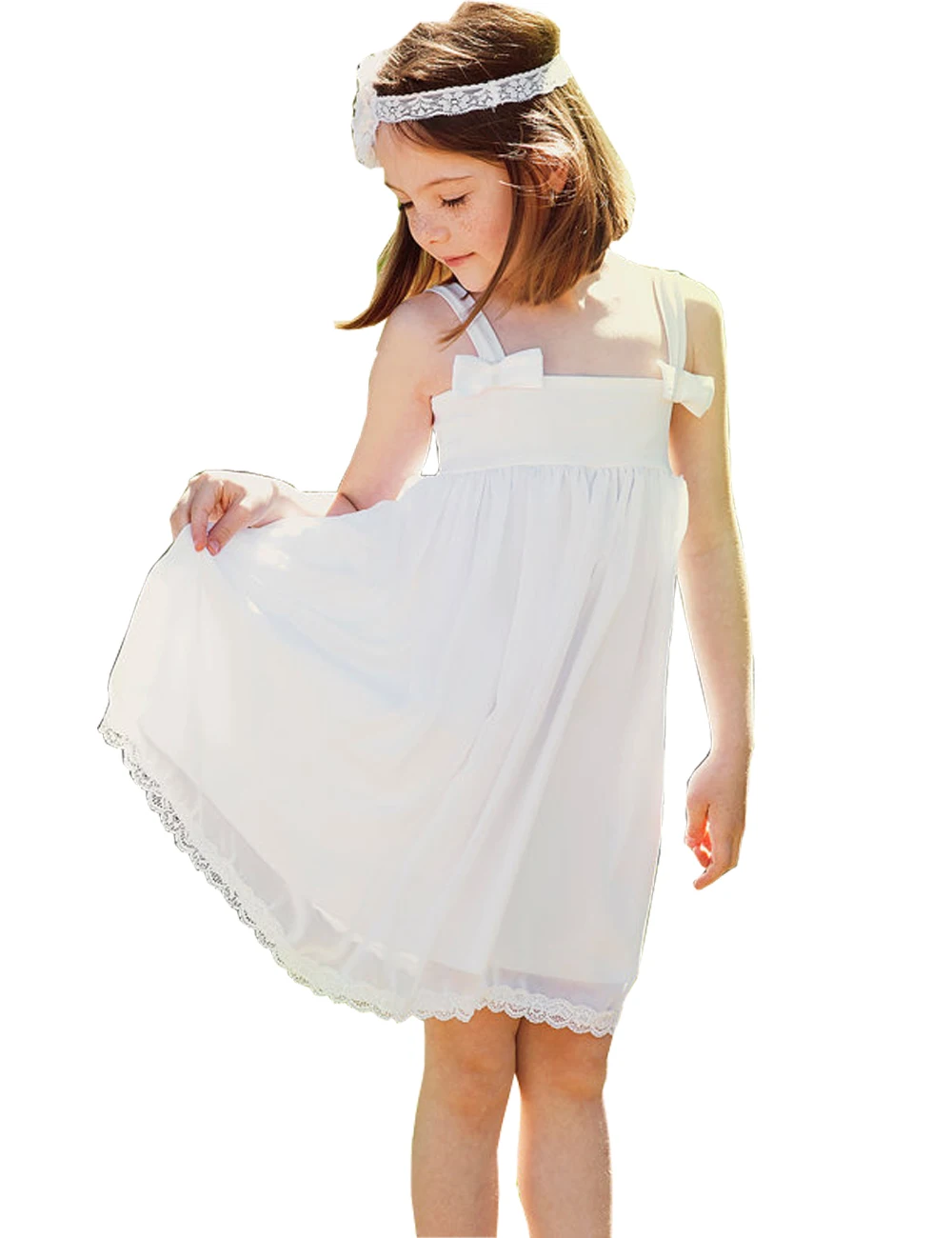 Beach Tea Length Chiffon Flower Girl Dresses Strap Junior Bridesmaid Dresses for Party
Beach Tea Length Chiffon Flower Girl Dresses Strap Junior Bridesmaid Dresses for Party