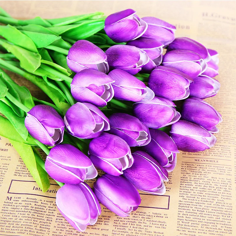 High Quality 1pcs Purple Pu Tulips Artificial Flowers Real Touch Tulips Artificial Flowers White Tulips Silk Fake Tulip Bouquets
High Quality 1pcs Purple Pu Tulips Artificial Flowers Real Touch Tulips Artificial Flowers White Tulips Silk Fake Tulip Bouquets
