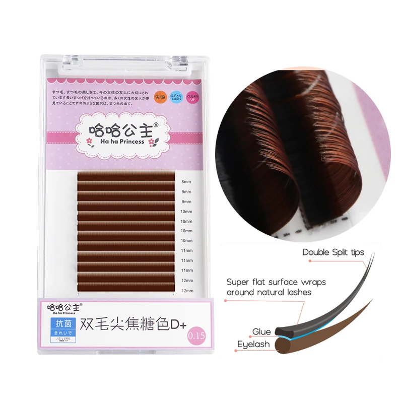 0.15 thick D+ curl individual eyelash extention soft natural eyelashes flat split tips fake eyelashes brown color mink eyelashes
0.15 thick D+ curl individual eyelash extention soft natural eyelashes flat split tips fake eyelashes brown color mink eyelashes