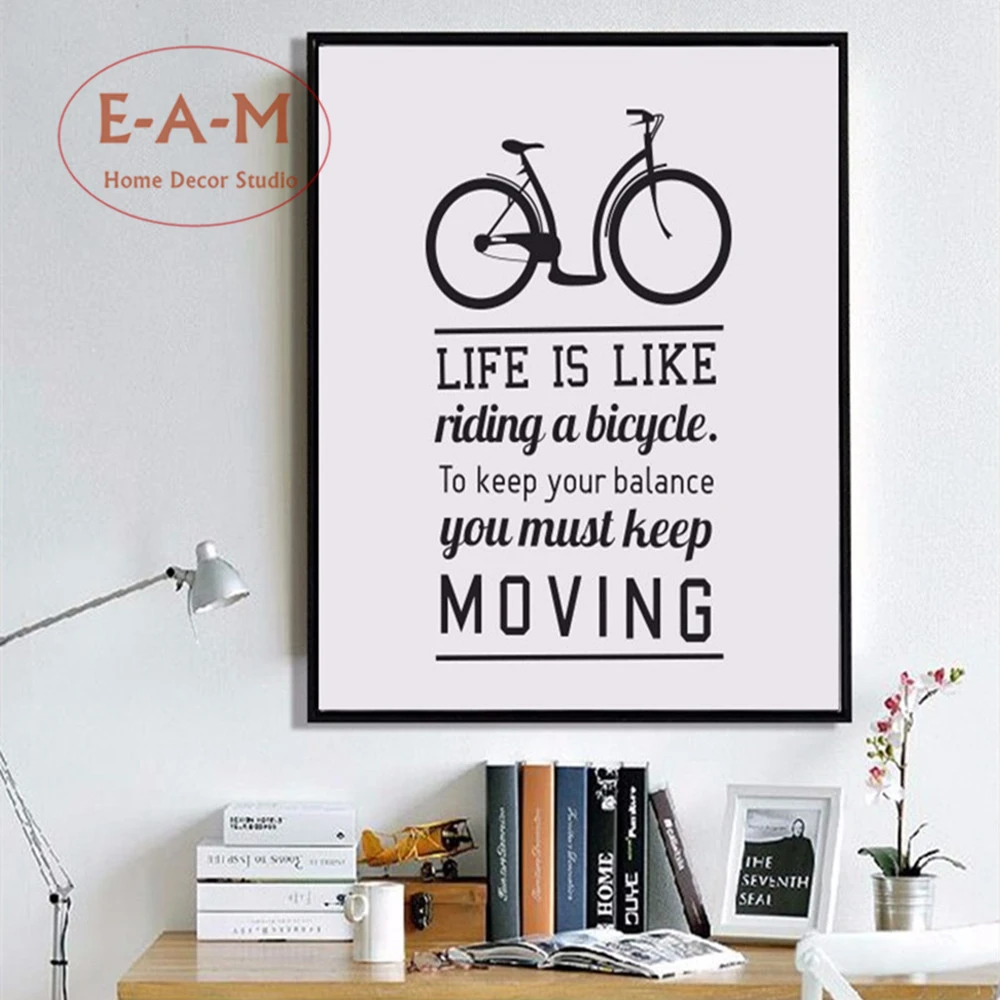 E-A-M Bicycle Moving Quote Canvas Art Print Painting Poster Wall Pictures For Living Room Home Decorative Bedroom Decor No Frame
E-A-M Bicycle Moving Quote Canvas Art Print Painting Poster Wall Pictures For Living Room Home Decorative Bedroom Decor No Frame