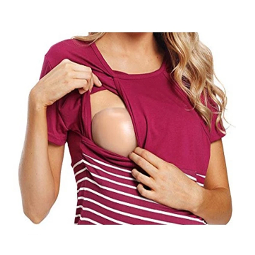 Pregnant women breastfeeding T-shirts Round neck striped fed short-sleeve Pregnant women care breastfeeding Women's clothes tops
Pregnant women breastfeeding T-shirts Round neck striped fed short-sleeve Pregnant women care breastfeeding Women's clothes tops