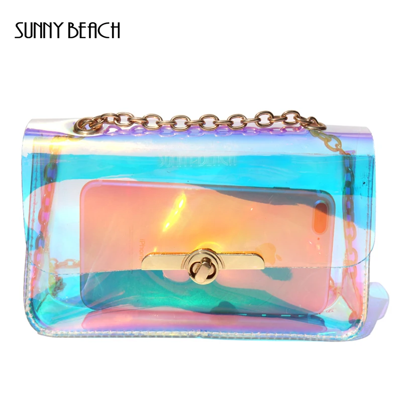 Прозрачная лазерная сумка SUNNY BEACH с голограммой, женские клатчи, женская сумка из ПВХ на цепочке, сумка-мессенджер через плечо
Прозрачная лазерная сумка SUNNY BEACH с голограммой, женские клатчи, женская сумка из ПВХ на цепочке, сумка-мессенджер через плечо