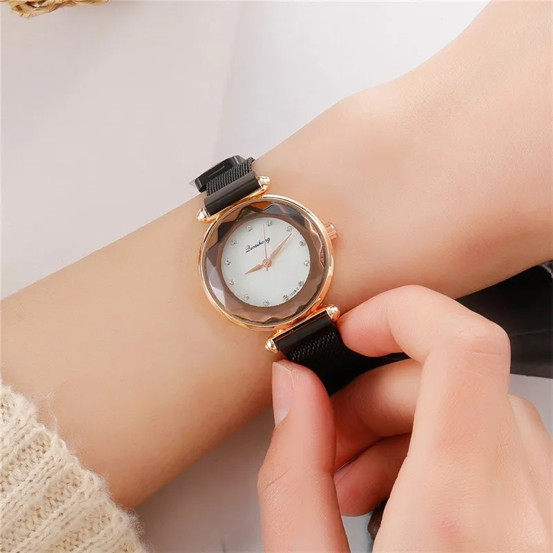Fashion Women Watches Temperament Convex Glass Quartz Wristwatch Rhinestone Dial Mesh Stainless Steel Ladies Watch reloj mujer#D
Fashion Women Watches Temperament Convex Glass Quartz Wristwatch Rhinestone Dial Mesh Stainless Steel Ladies Watch reloj mujer#D