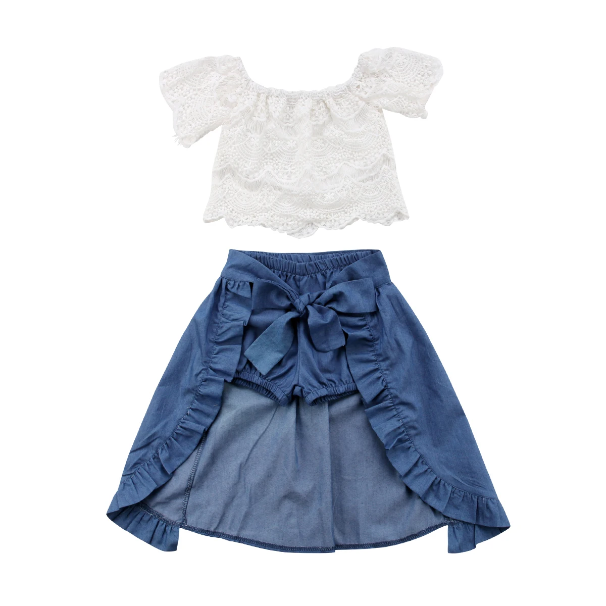 От 1 до 6 лет Модный комплект из 3 предметов одежда для маленьких девочек белая