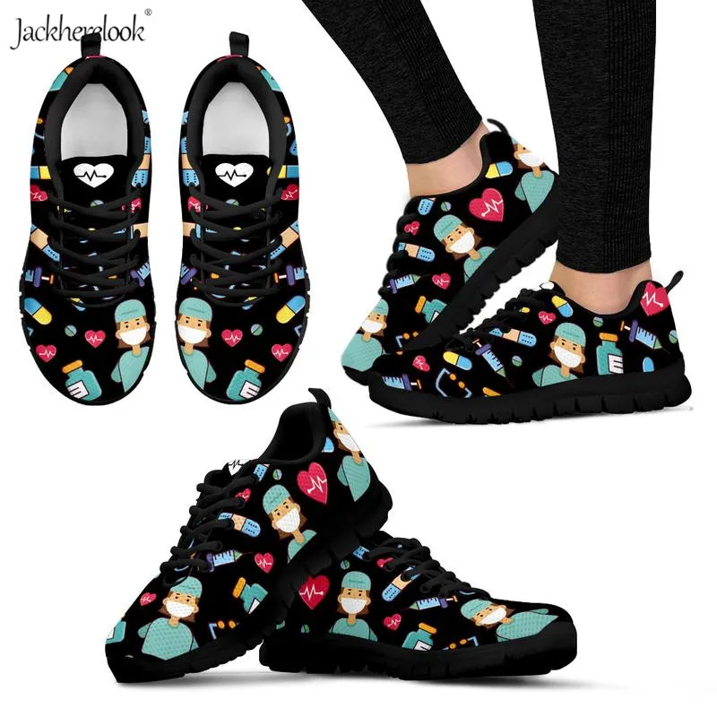 

Jackherelook Women Breathable Mesh Vulcanized Shoes Nurse Doctor Sneakers For Basket Femme 2019 New Krasovki Women Casual Shoes