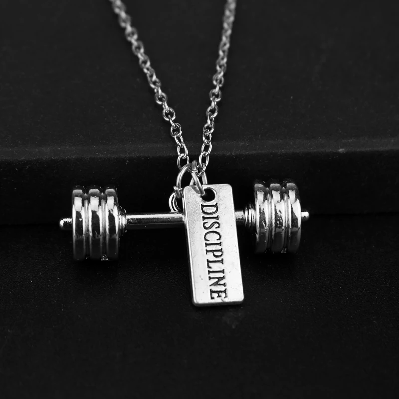Man Boys Jewelry Necklace Creative Dumbbell Gym Fitness Barbell Pendant Necklaces | Украшения и аксессуары
