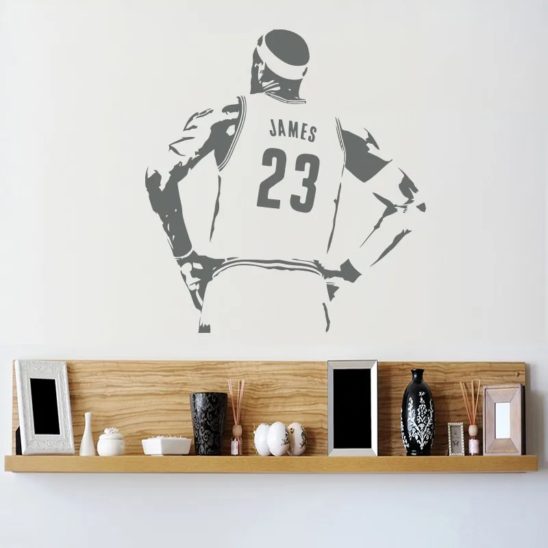 Free Shipping Vinyl Sticker Home Interior Removable Decor Wall Stickers Basketball star Lebron James sports wall decor mural