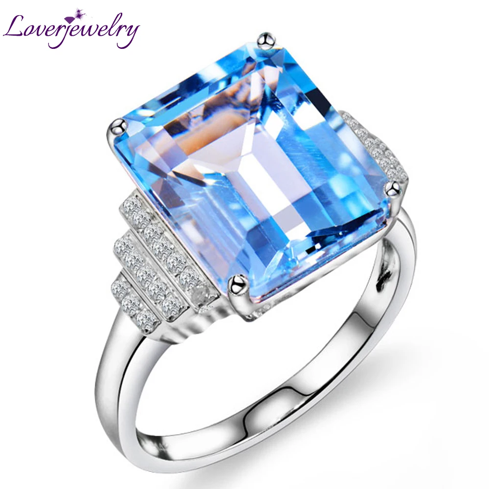 LOVERJEWELRY Fashion Style Rings for Women Vintage Emerald Cut Natural Diamond Topaz Gemstone Ring Solid 14K White Gold 10x12mm
LOVERJEWELRY Fashion Style Rings for Women Vintage Emerald Cut Natural Diamond Topaz Gemstone Ring Solid 14K White Gold 10x12mm