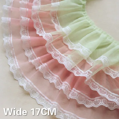 17CM Wide Luxury Tulle Double Layers Chiffon Lace Ribbon Ruffle Trim DIY Curtains Skirt Splicing Tassel Fringe DIY Sewing Decor
17CM Wide Luxury Tulle Double Layers Chiffon Lace Ribbon Ruffle Trim DIY Curtains Skirt Splicing Tassel Fringe DIY Sewing Decor
