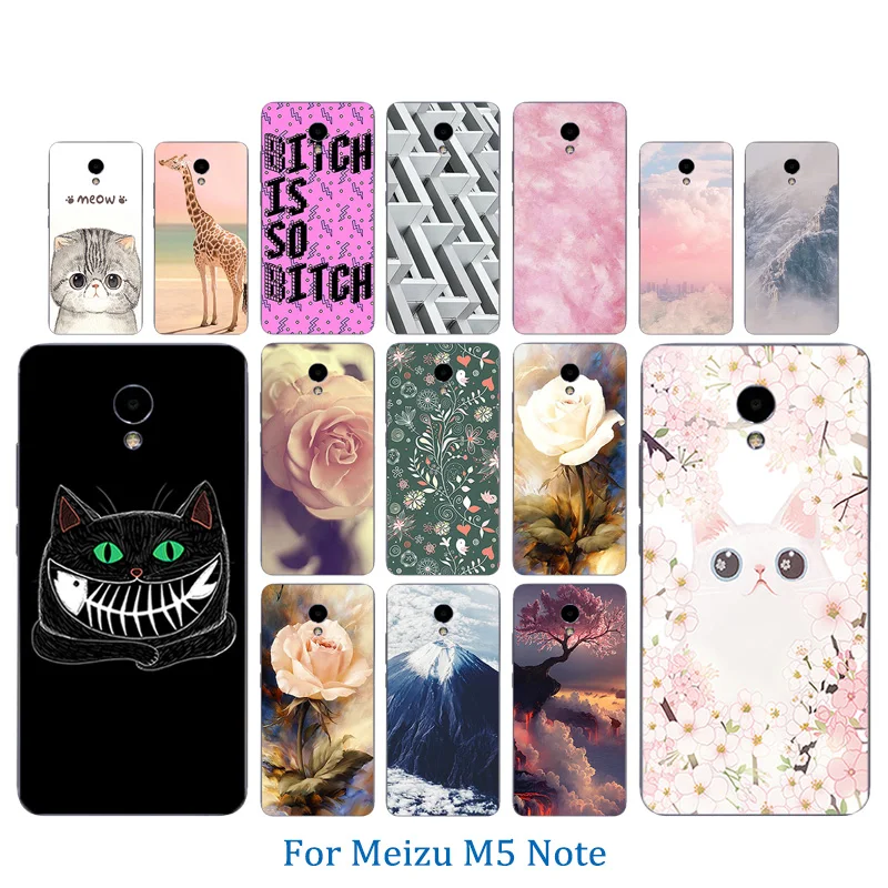 Фото Мягкий ТПУ чехол для телефона Meizu M5 Note 5 дюймов с животным узором Note/Meilan Note5