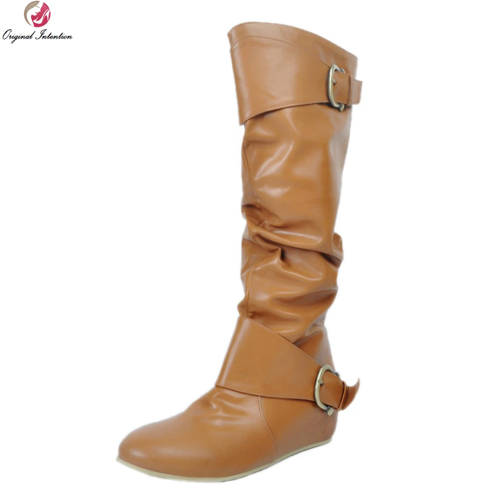 Original Intention Women Knee High Boots Fashion Round Toe Height Increasing Winter Boots Fashion Brown Shoes Woman US Size 4-15
Original Intention Women Knee High Boots Fashion Round Toe Height Increasing Winter Boots Fashion Brown Shoes Woman US Size 4-15