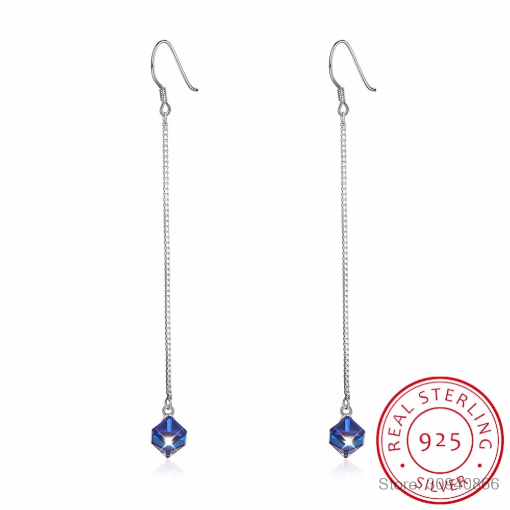 LEKANI Crystals Long Chain Cube Beads Drop Earrings S925 Sterling Silver Piercing Women Fine Jewelry
LEKANI Crystals Long Chain Cube Beads Drop Earrings S925 Sterling Silver Piercing Women Fine Jewelry