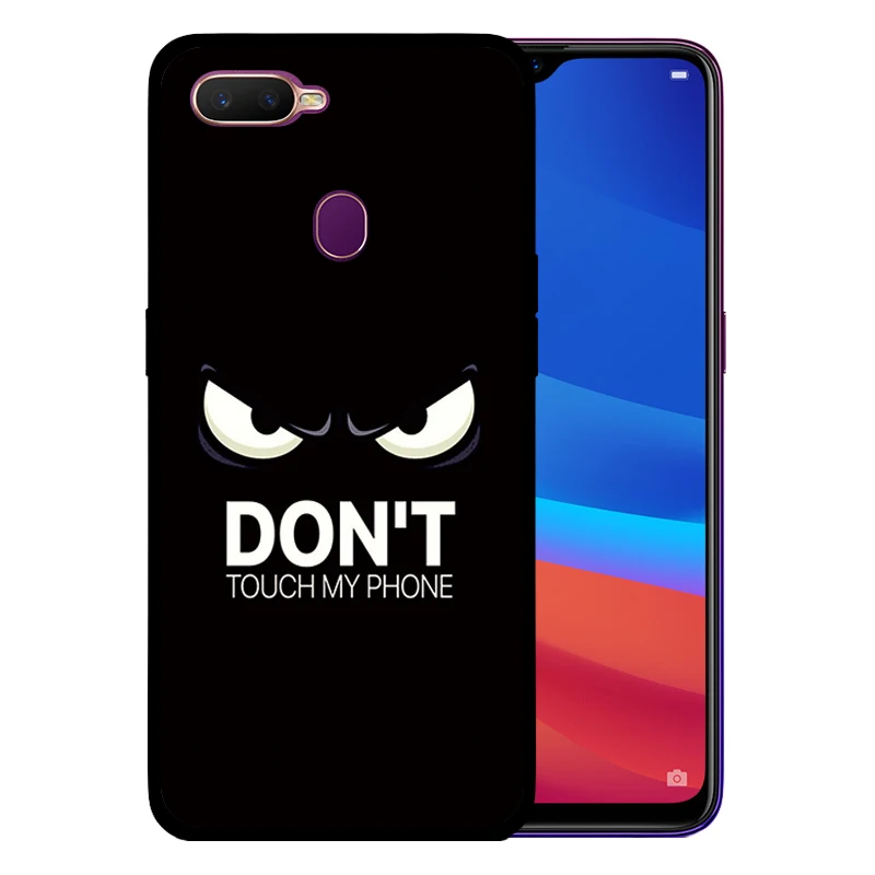 Soft Silicone Black Case for OPPO A9 A5 A3 A83 A7X A3S A7 Durable Don't Touch My Phone Cover | Мобильные телефоны и