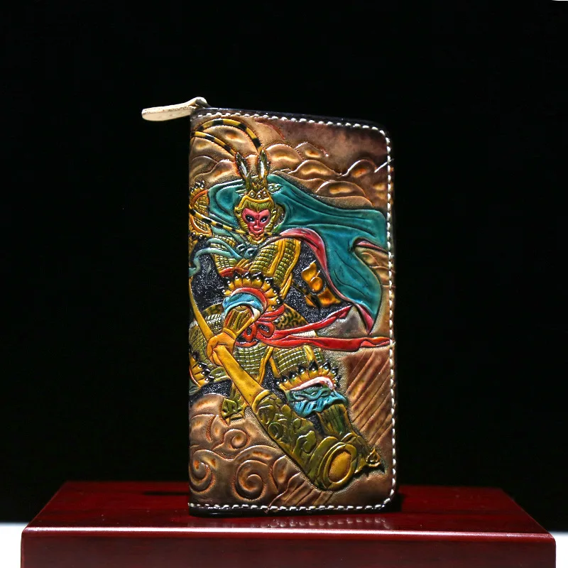 Women Genuine Leather Card Holder Carving Sun WuKong Wallets Bag Purses Men Clutch Vegetable Tanned Leather Long Wallet
Women Genuine Leather Card Holder Carving Sun WuKong Wallets Bag Purses Men Clutch Vegetable Tanned Leather Long Wallet