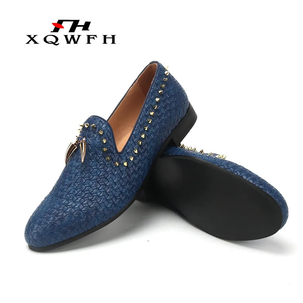 XQWFH/2019 Мужская обувь роскошный бренд Плетеная кожа повседневная для вождения