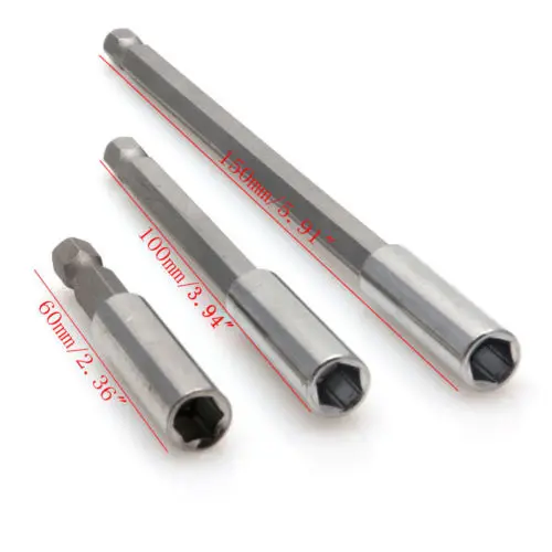 60/100/150mm 3pcs Quick Release Magnetic Screwdriver Extension Bit Holder 1/4" Hex Shank Screwdriver Drill Bits
60/100/150mm 3pcs Quick Release Magnetic Screwdriver Extension Bit Holder 1/4" Hex Shank Screwdriver Drill Bits