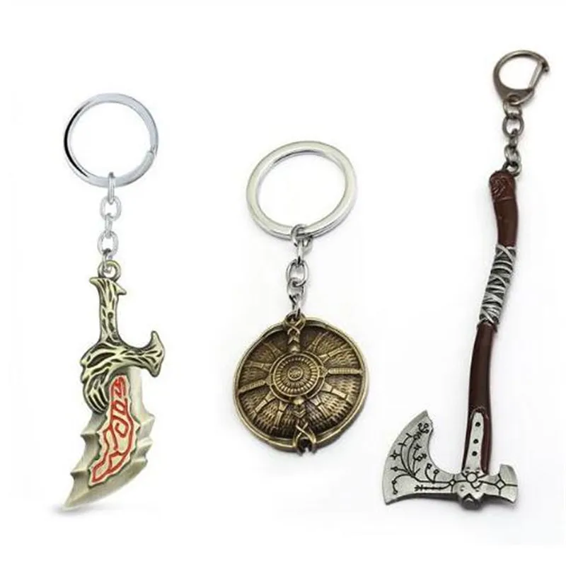 Hsic Game God of War 4 Kratos брелки Cratos Leviathan Axe Blades Chaos Shield модель llaveros мужские ювелирные