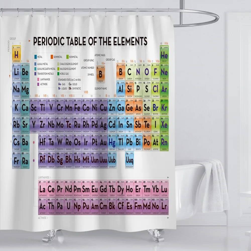 Periodic table shower curtain waterproof polyester fabric tabla periodica de los elementos bathroom curtain 
Periodic table shower curtain waterproof polyester fabric tabla periodica de los elementos bathroom curtain