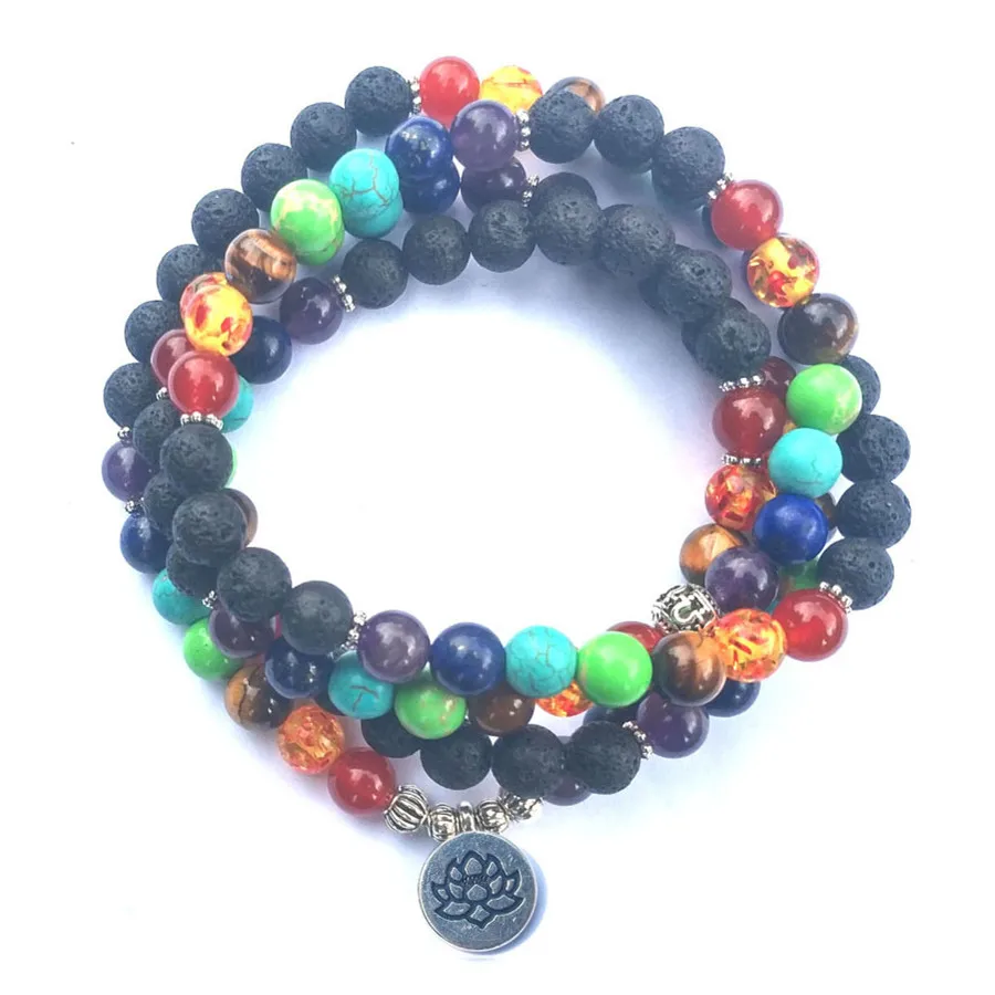 DIEZI Multi Color 7 Chakra 108 Mala Lava Beads Bracelets Yoga Reiki Prayer Lotus Buddha Charm Strand Bracelet For Women Men
DIEZI Multi Color 7 Chakra 108 Mala Lava Beads Bracelets Yoga Reiki Prayer Lotus Buddha Charm Strand Bracelet For Women Men