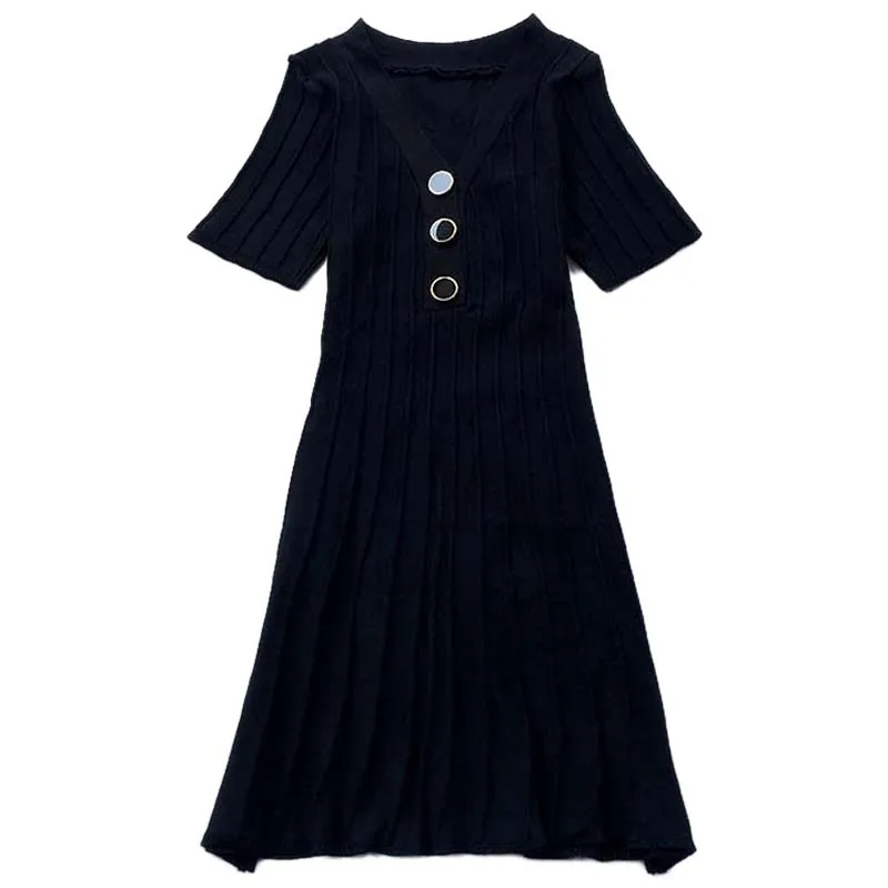 2019 Summer New Literary Fresh Solid Color V-neck Teens Girls Gentle Fairy Dress Short-sleeved Knit Fashion Temperament Dress
2019 Summer New Literary Fresh Solid Color V-neck Teens Girls Gentle Fairy Dress Short-sleeved Knit Fashion Temperament Dress