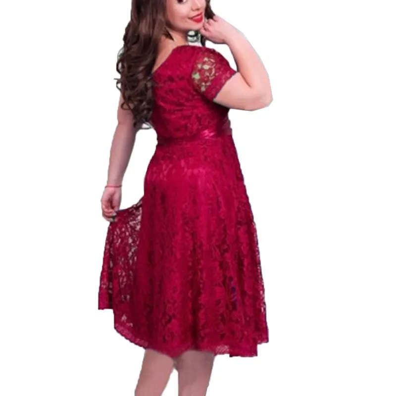 Women Summer Casual Dress Sexy Flare Bodycon Dress Short Sleeve O-Neck Lace Vestidos Plus Size 6XL for Female
Women Summer Casual Dress Sexy Flare Bodycon Dress Short Sleeve O-Neck Lace Vestidos Plus Size 6XL for Female