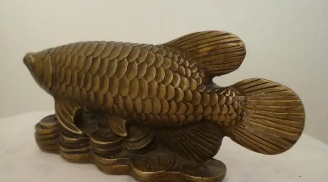 Chinese Folk Copper Fortune Wealth Money Coins Year Fish Statue Sculpture
Chinese Folk Copper Fortune Wealth Money Coins Year Fish Statue Sculpture