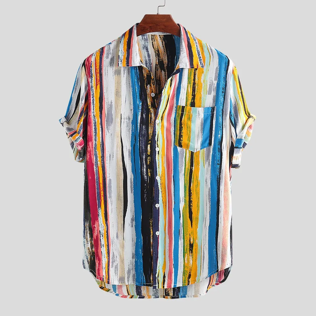 Mens Fashion Streetwearr Multi Color Lump Chest Pocket Short Sleeve Round Hem Loose Shirts Blouse
Mens Fashion Streetwearr Multi Color Lump Chest Pocket Short Sleeve Round Hem Loose Shirts Blouse