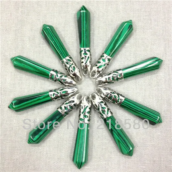 H-PP249 10pcs Spiritual Green Malachite Stone Point Pendant,Crystal Point Pendulum Necklace Pendant
H-PP249 10pcs Spiritual Green Malachite Stone Point Pendant,Crystal Point Pendulum Necklace Pendant