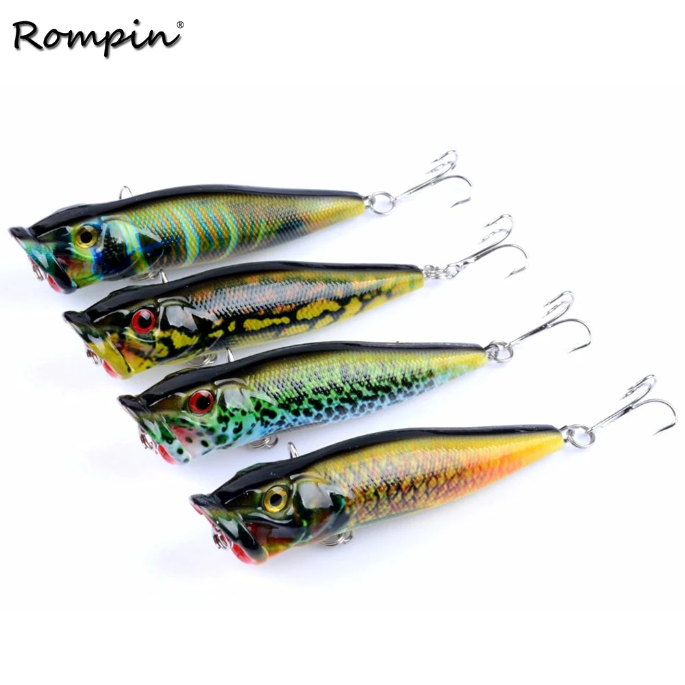 Rompin 4pcs/lot popper 9.5cm/12g fishing lure Water surface system wobbler Color spray isca artificial Classic shape leurre pech
Rompin 4pcs/lot popper 9.5cm/12g fishing lure Water surface system wobbler Color spray isca artificial Classic shape leurre pech