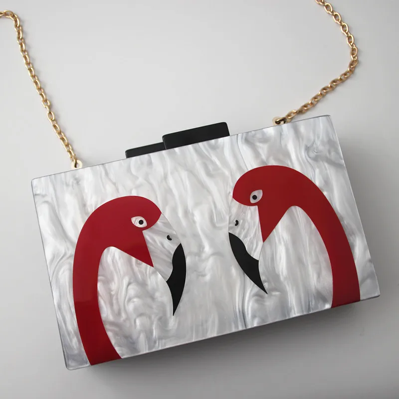 Brand Fashion Vintage Elegant Dinner Wallet Hard Hasp Woman Evening Bag Marble Acrylic Double Flamingo Casual Cute Casual Clutch
Brand Fashion Vintage Elegant Dinner Wallet Hard Hasp Woman Evening Bag Marble Acrylic Double Flamingo Casual Cute Casual Clutch