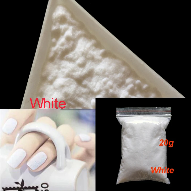

20g/bag 3D Candy Manicure Velvet Powder White Nail Decoration Fuzzy Flocking Nylon Powder For Nail Glitter Art Tips 2424