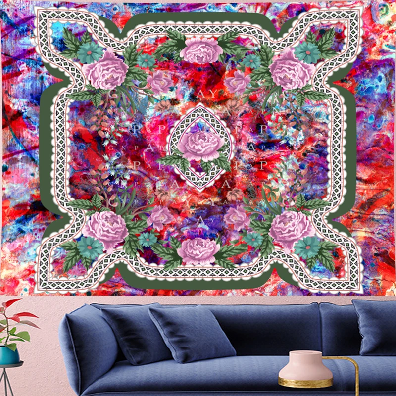 Psychedelic Pink Rose Mandala Tapestry Vintage Pattern colorful Flower Retro Wall Hanging Bohemian Home Decor Art Wall Carpets
Psychedelic Pink Rose Mandala Tapestry Vintage Pattern colorful Flower Retro Wall Hanging Bohemian Home Decor Art Wall Carpets