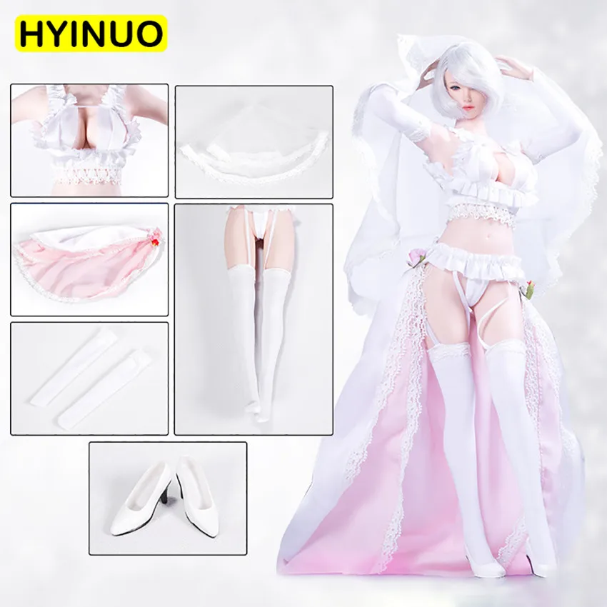 

1/6 Scale Sexy Girl Wedding Dress Clothes Female Second Element Suit Clothes Clothing Set F 12" Action Figure Female Body Doll