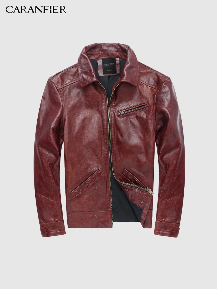 CARANFIER Mens Jackets Vintage Zipper Coats Genuine Cowhide Leather Punk Outerwear High Quality Motorcycle Male Solid Overcoats
CARANFIER Mens Jackets Vintage Zipper Coats Genuine Cowhide Leather Punk Outerwear High Quality Motorcycle Male Solid Overcoats