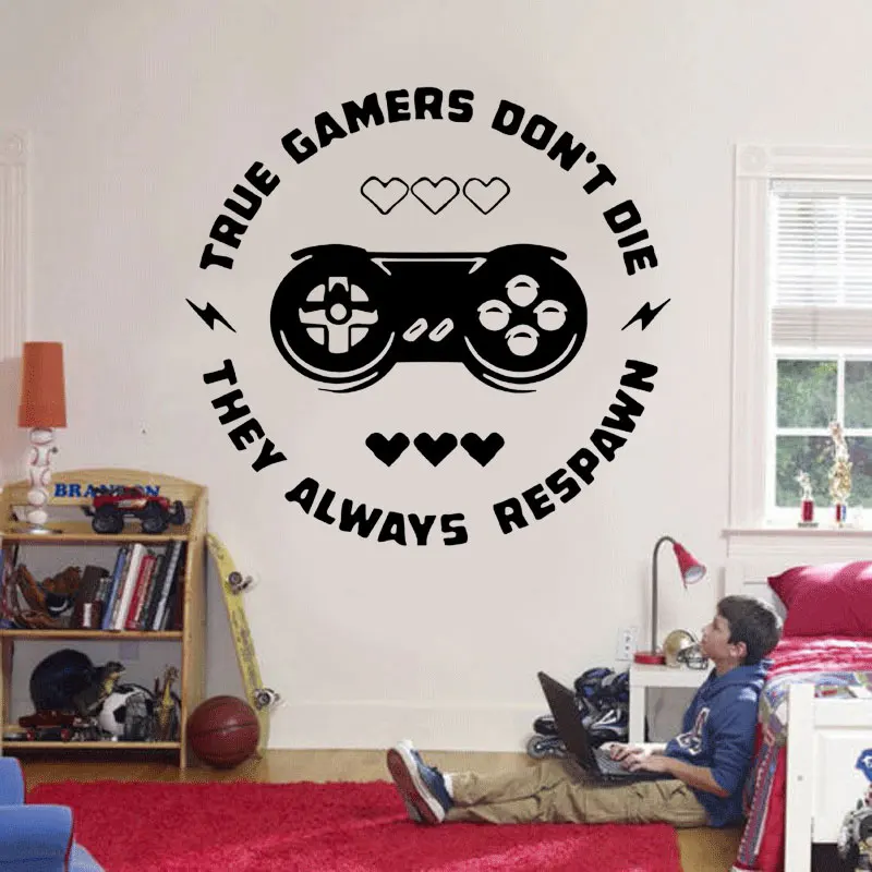 True Gamers Don't Die They Always Respawn Quotes Wall Sticker Vinyl Art Home Decor Boys Room Playroom Teen Bedroom Decals A175
True Gamers Don't Die They Always Respawn Quotes Wall Sticker Vinyl Art Home Decor Boys Room Playroom Teen Bedroom Decals A175